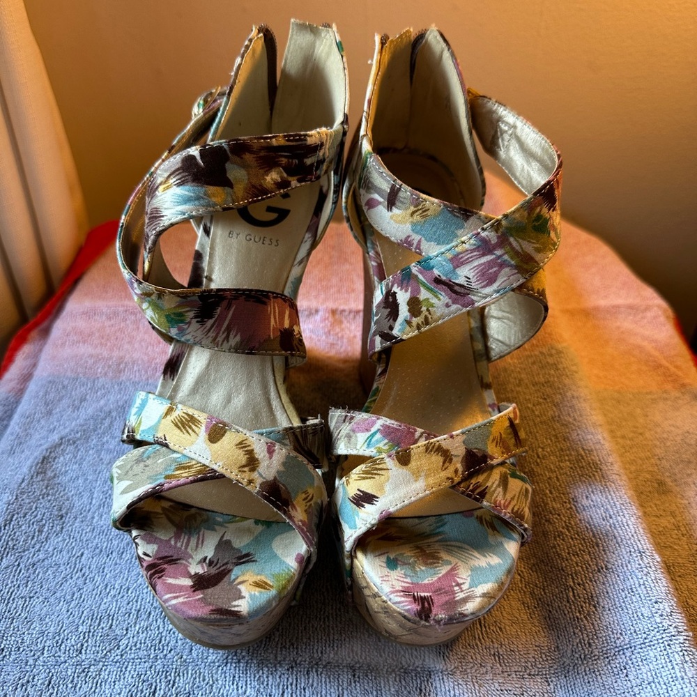G by Guess Floral Wedges